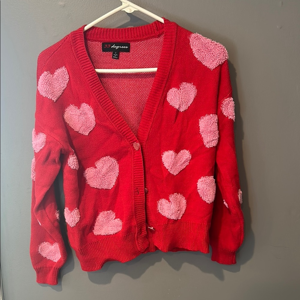 Red Heart Patterned Sweater